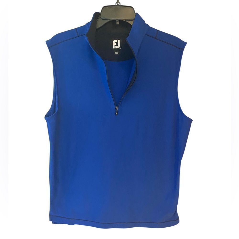 FootJoy Men’s Sz M Royal Blue 1/4 Zip Pullover Athletic Golf Pickleball Vest